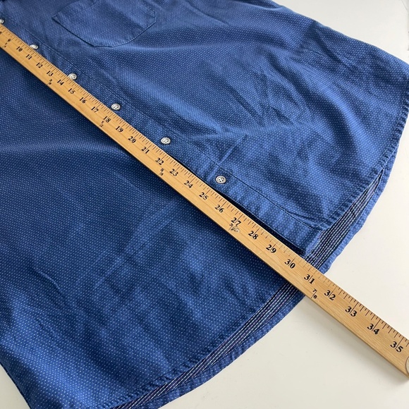 Carbon 2 Cobalt Primary Navy Pink Polka Dot Button LS Down Shirt Mens Large - Picture 8 of 8